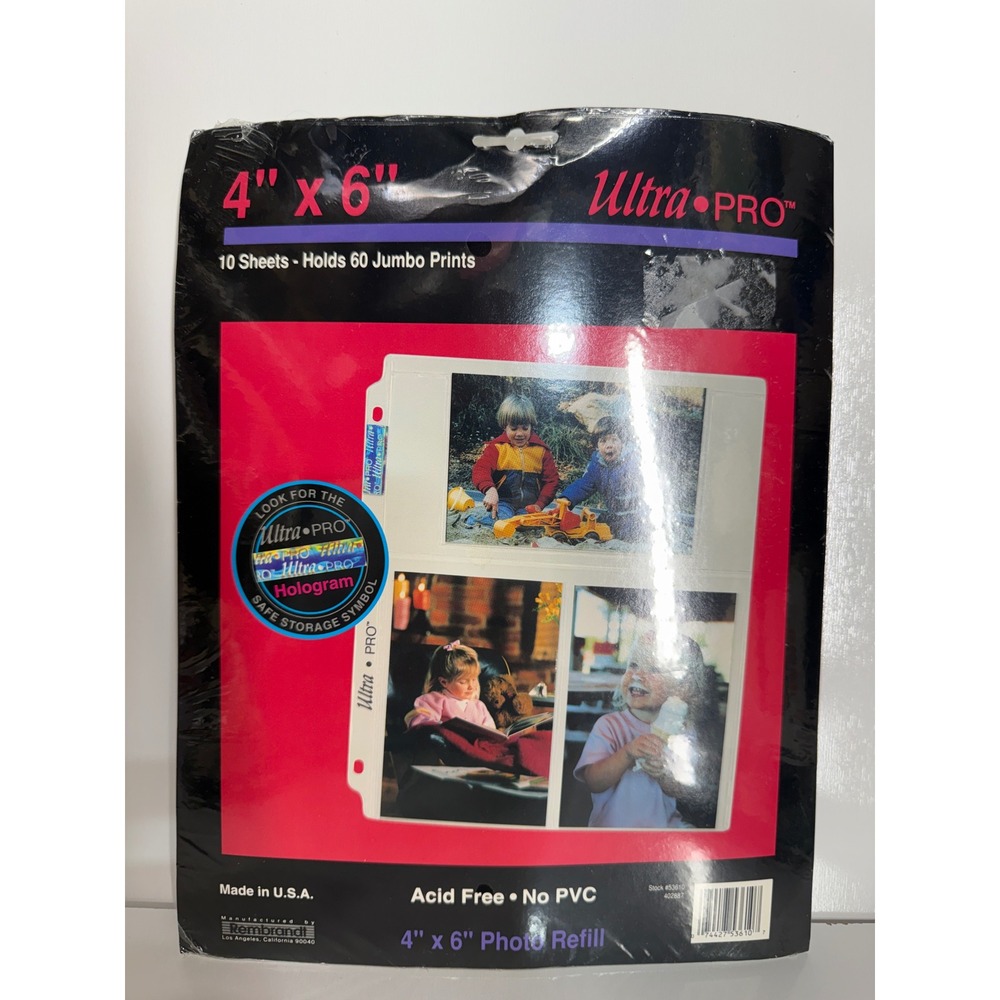 Ultra PRO 4x6 Photo Refill 10 Sheets Holds 60 Jumbo Prints Acid Free No PVC S3